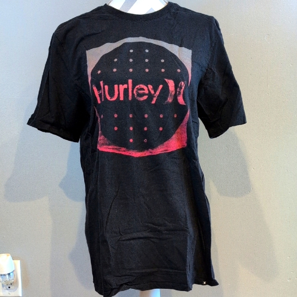Hurley Black and Red Graphic T-Shirt, Men's Sz Large